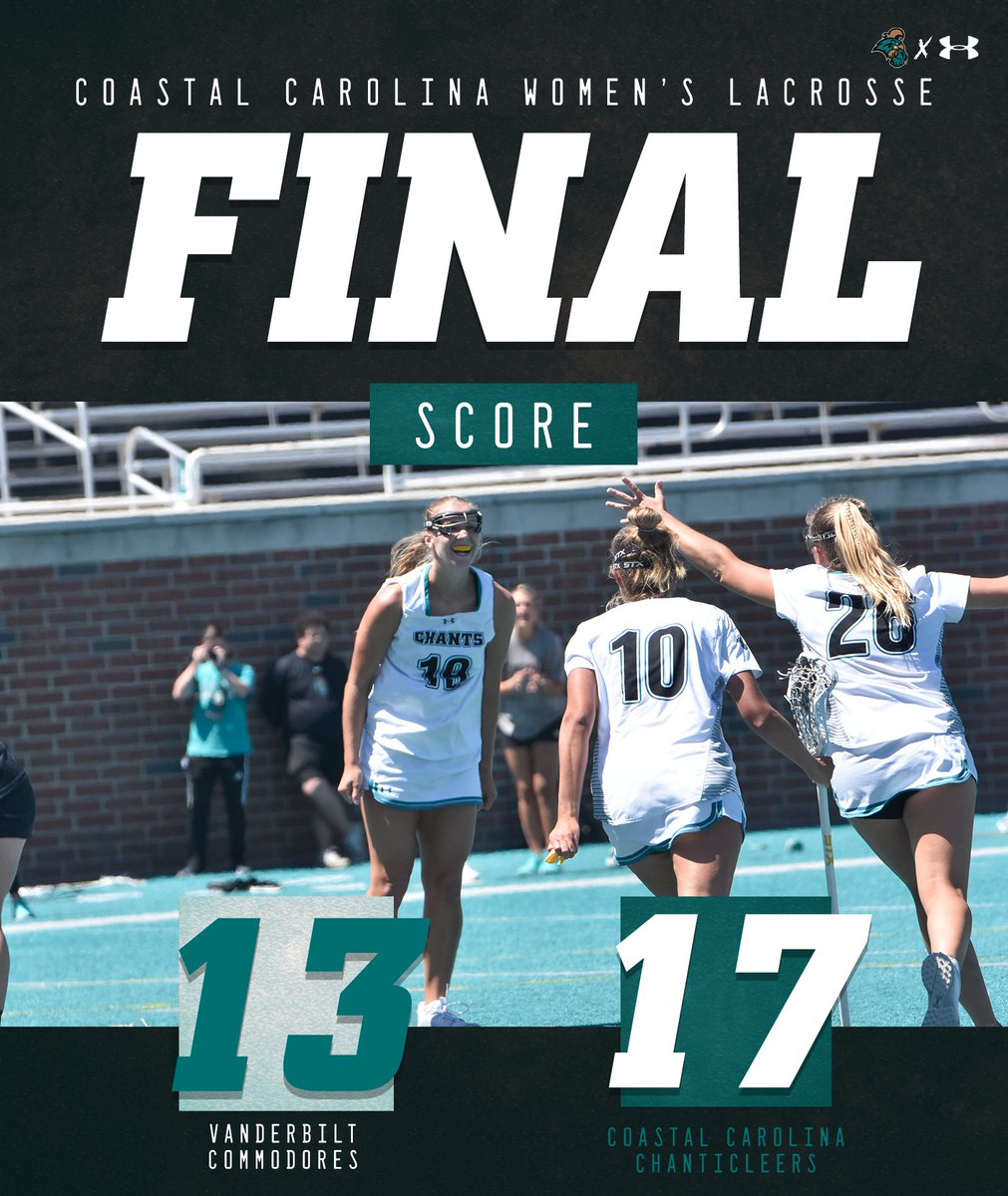 CoastalWLax's tweet photo. FINAL!!! @averymcil leads three Chants with hat tricks with 5 goals!! @kayladowney11 &amp; @MonicaManley10 each added 3 goals apiece!! 

#TEALNATION #ChantsUp #ASUNWLax https://t.co/1YCNXgUHBw