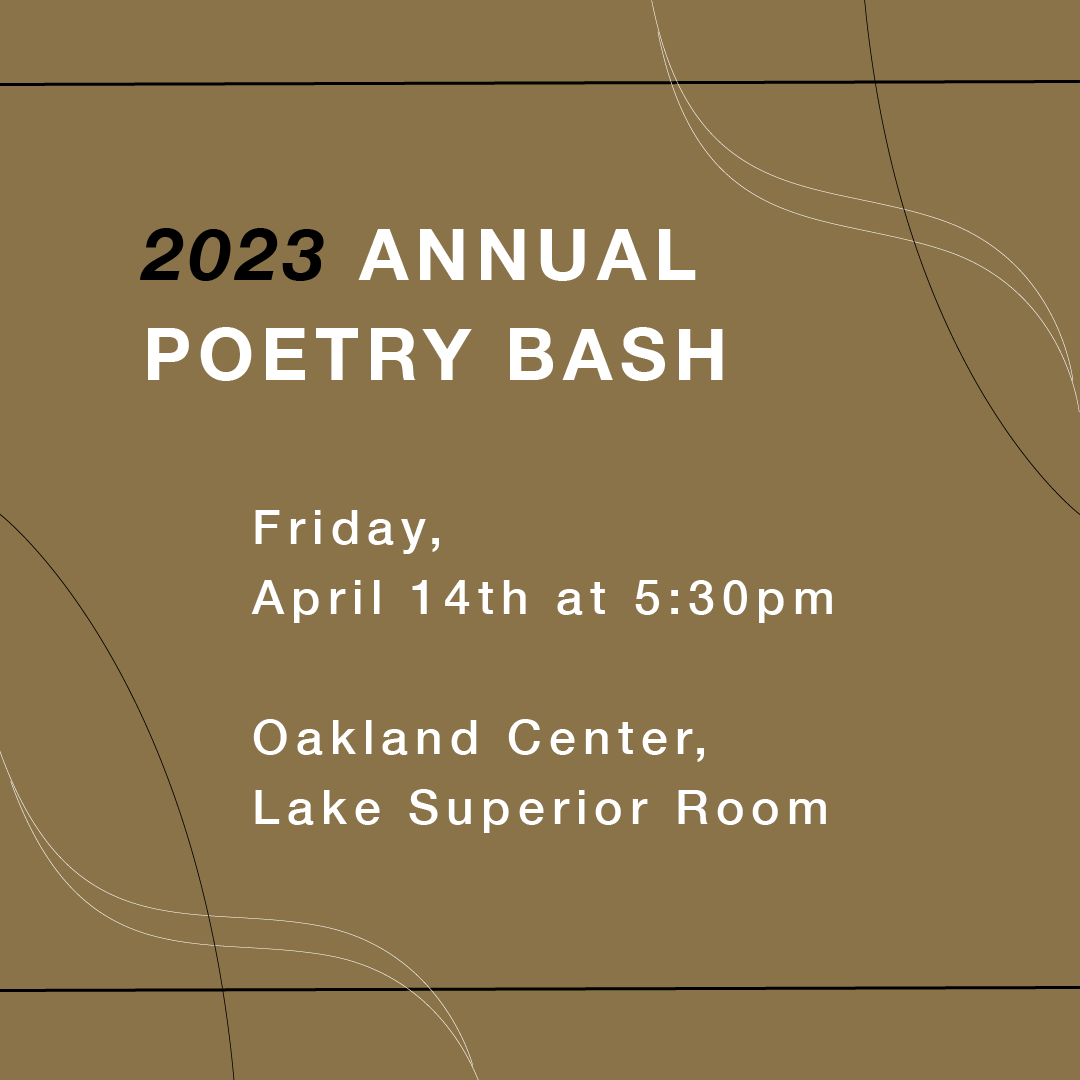 Friends! We have quite a few exciting events this week. Today, winners of the flash fiction and memoir & essay contests are invited to read their pieces; and on Friday, we have our annual poetry bash! All are welcome, and refreshments will be provided. #thisisou