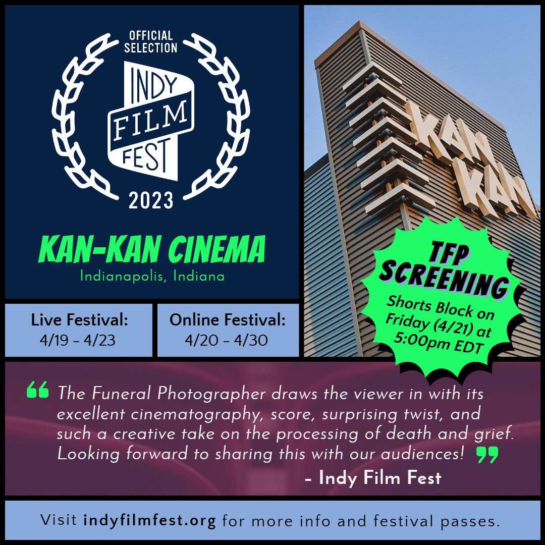 It’s such an honor to have TFP included in the 20th Annual <a href="/IndyFilmFest/">Indy Film Fest</a>!

We look forward to watching lots of amazing shorts and features with such an energetic, film-loving community. 😊🎥

#SupportIndieFilm #filmmakers #filmfestival #film