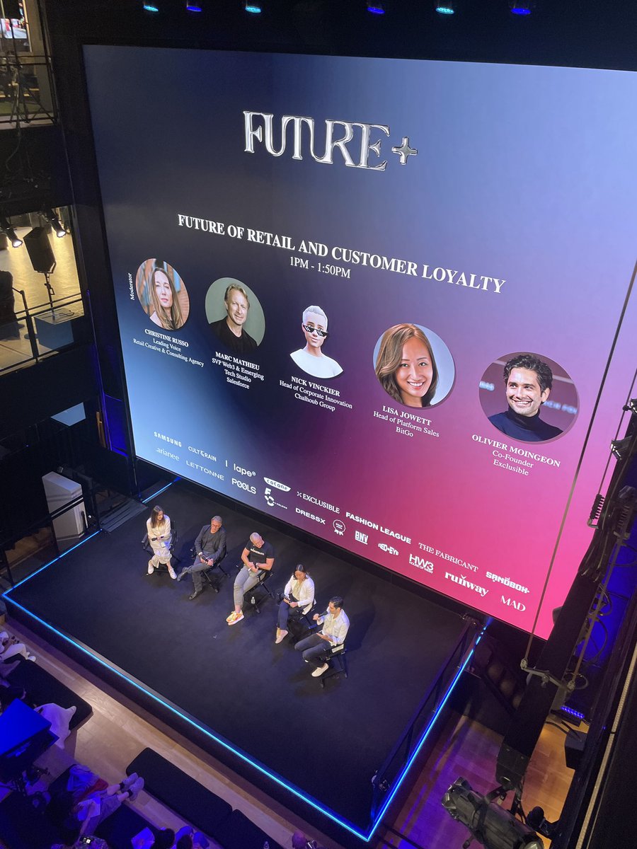 Futureplus_xyz's tweet photo. The first panel of @future__plus 'Future of Retail and Customer Loyalty'.

Moderated by @russotalkstech
With @marcfmath @salesforce, @NickVinckier @ChalhoubGroup, Lisa Jowett @BitGo &amp; @Oligeon1 @exclusible

#futureplusnyc #futurepluslaunch #futureplusglobal https://t.co/ekVHFtx1Xu