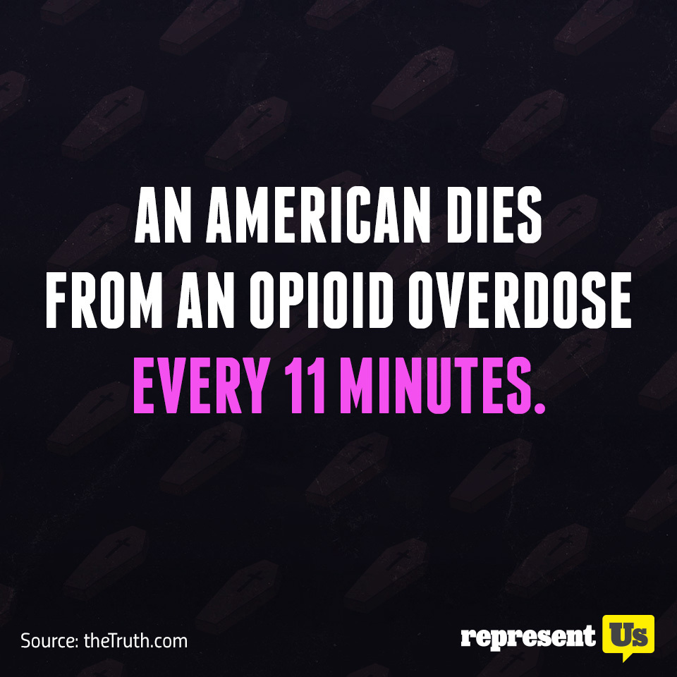 representus's tweet photo. Opioids have killed more Americans than in WWI, WWII, Vietnam, and every other conflict since the Civil War COMBINED. Yes, you read that right. 

Learn what you can do to stop the corrupt system that puts profits over human lives at https://t.co/P0KNVx3tj0 #curecorruption https://t.co/YxStf5n66M
