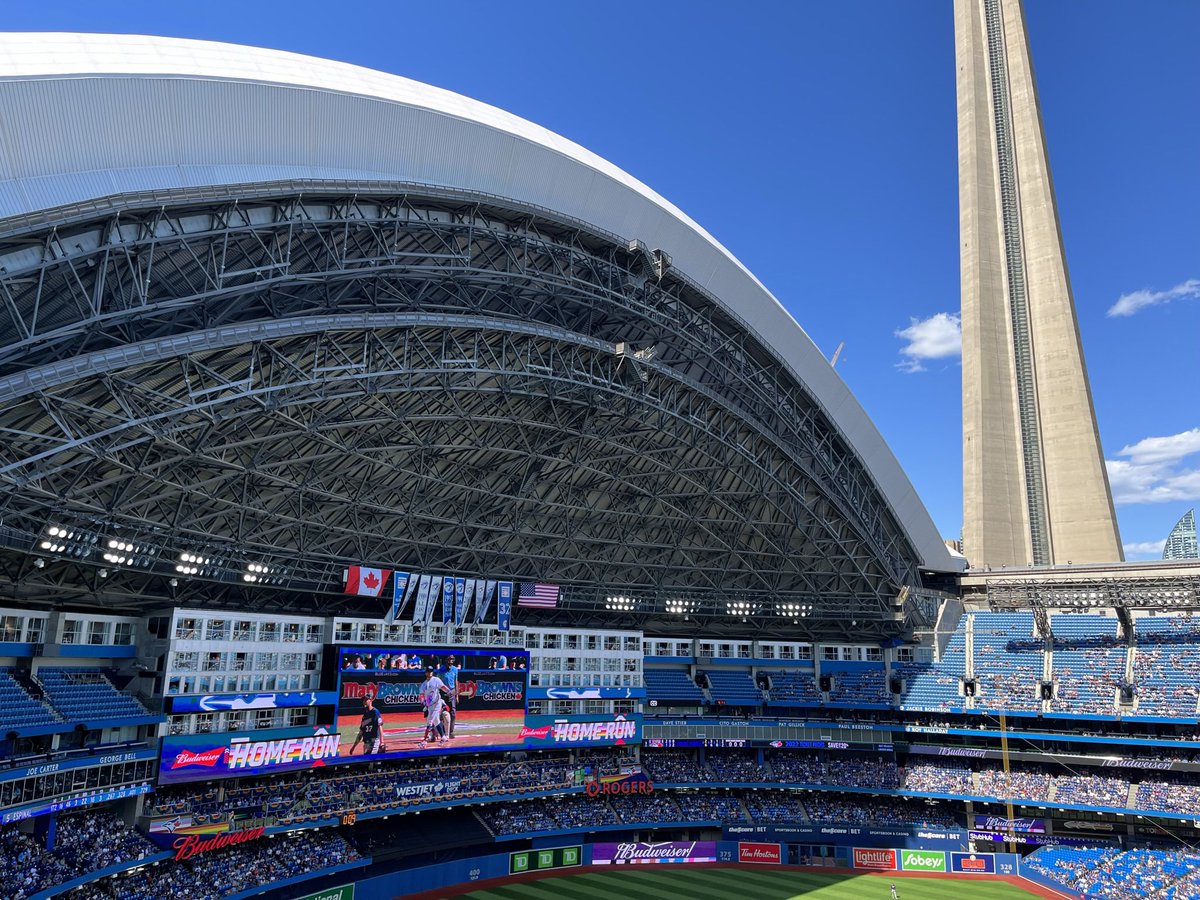 IstheDomeOpen's tweet photo. Apr 12 - The dome will be OPEN for today’s @BlueJays game vs the Detroit @tigers at 7:07PM at the @RogersCentre #GoJays #HomeOpener #DomeOpener #RecordDomeOpener #NextLevel https://t.co/Ufoyr0Tb2U