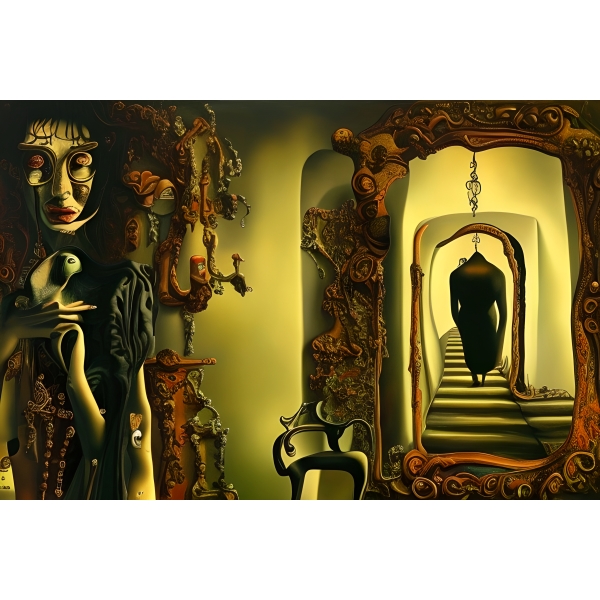 SyntheticDali's tweet photo. Four new surreal images created for the Synthetic Dali Art Project. #AIart #AIArtwork #SyntheticDali #surrealism #surrealart #darksurrealism #digitalart #stablediffusion  2023-04-12 https://t.co/fSketl2Nv4