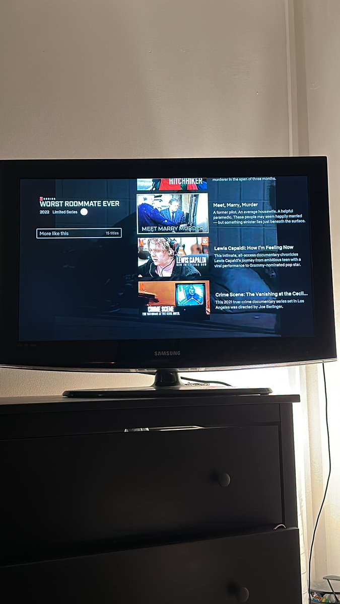 nurseomm's tweet photo. browsing true crime on Netflix and @LewisCapaldi pops up in between suggestions. I mean, it’s on my watch list but there’s not comparison…is there Lewis? 👀🤣 https://t.co/yscQgVcFPS