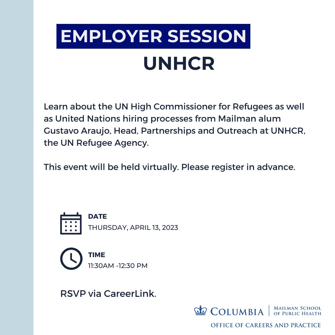 Columbia Mailman Career Services (@msphocs) on Twitter photo 