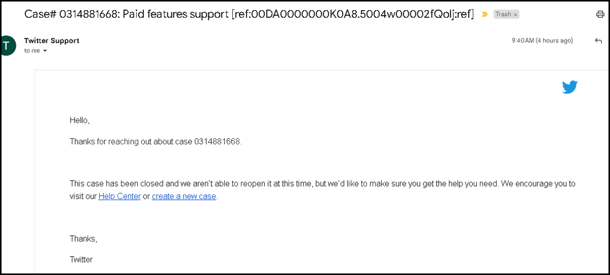 getonmanuttz's tweet photo. Hit em with that charge back if @TwitterBlue doesnt work for you. @TwitterSupport cant fix my issue. Case# 0314881668
@Twitter @elonmusk #canceltwitterblue https://t.co/ixy3Chizet