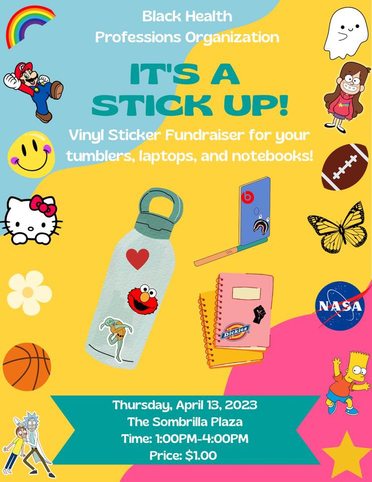 BHPOUTSA's tweet image. BHPO will be having a fundraiser this Thursday selling stickers that you can put on your laptop, water bottles, notebooks,etc. Pass by the sombrilla to get some stickers !