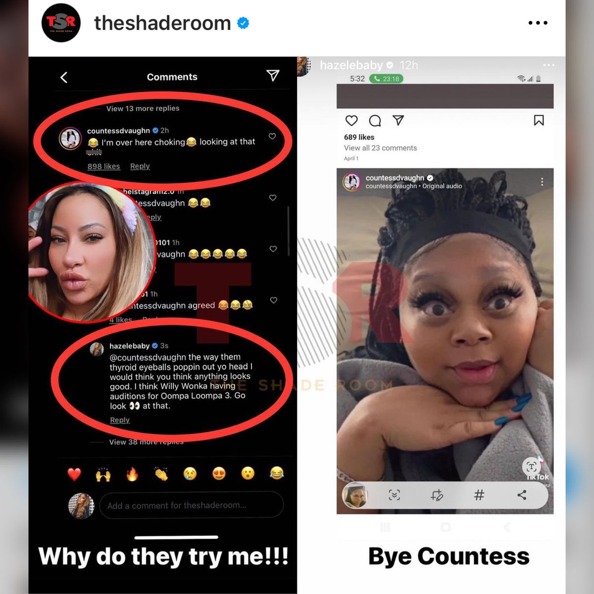 TheShadeRoom's tweet photo. Hazel had a few words for Countess Vaughn, who had a lil’ something to say about the dish 👀 https://t.co/JbYutz9KO5