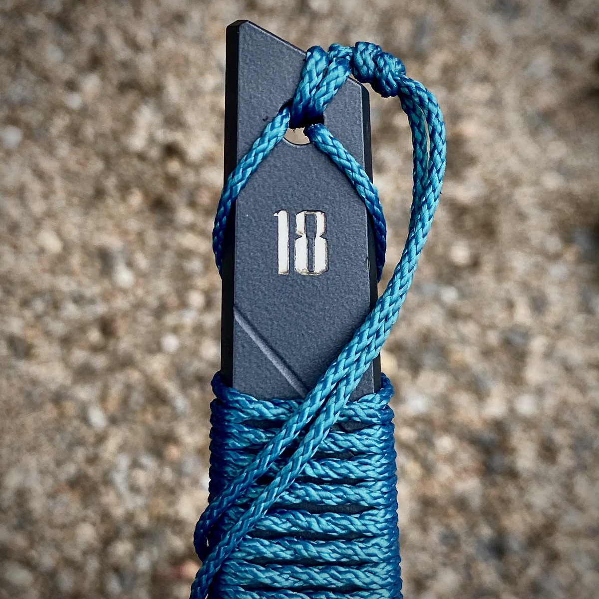 18cutleryco's tweet image. Detail of the latest Little Stickler in cyber color way. #knife #stickler #collectible #teal #grey #artifact #nft #community #utility