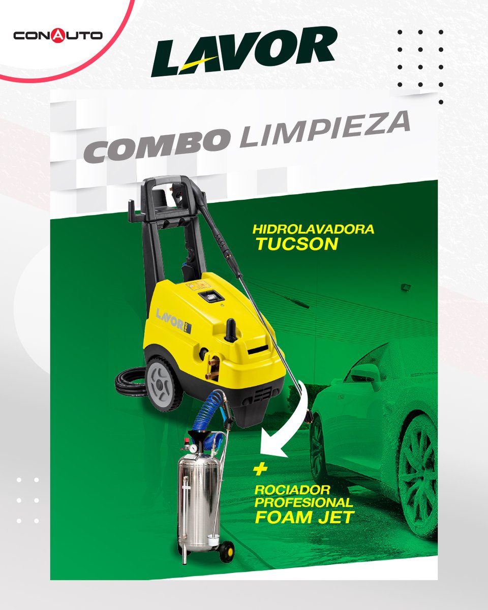 ConautoEC's tweet photo. ¡Elimina la suciedad con el combo de limpieza más poderoso!
La hidrolavadora Tucson de Lavor y el rociador Foamjet trabajan juntos para una limpieza profunda y eficaz.
¡Prueba este dúo dinámico y sorpréndete con los resultados! 💦🧼
#Lavor #hidrolavadora #limpieza https://t.co/xTPZi4Dx5K