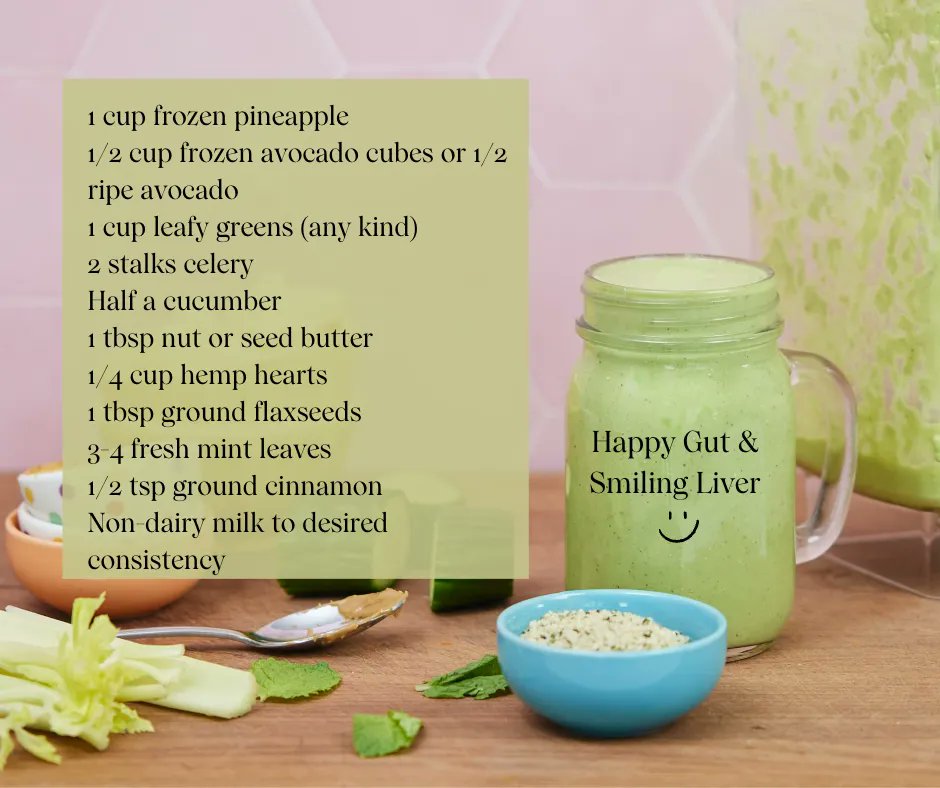 For a healthy gut and smiling liver. #greensmoothie #healthygut #digestion