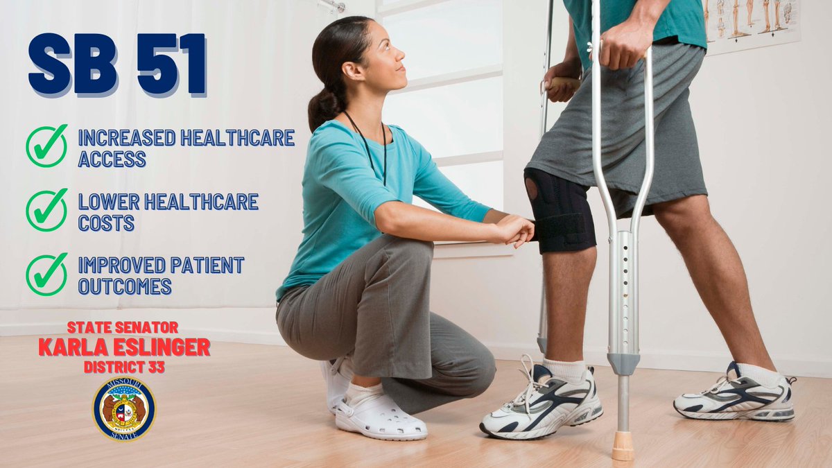 SenatorEslinger's tweet photo. Today the Missouri House of Representatives Truly Agreed and Finally Passed my SB 51. SB 51 would allow for direct access to physical therapy - increasing access to healthcare, lowering costs for patients, and improving patient outcomes. A big win for ALL Missourians! https://t.co/rm8jLN4yHj