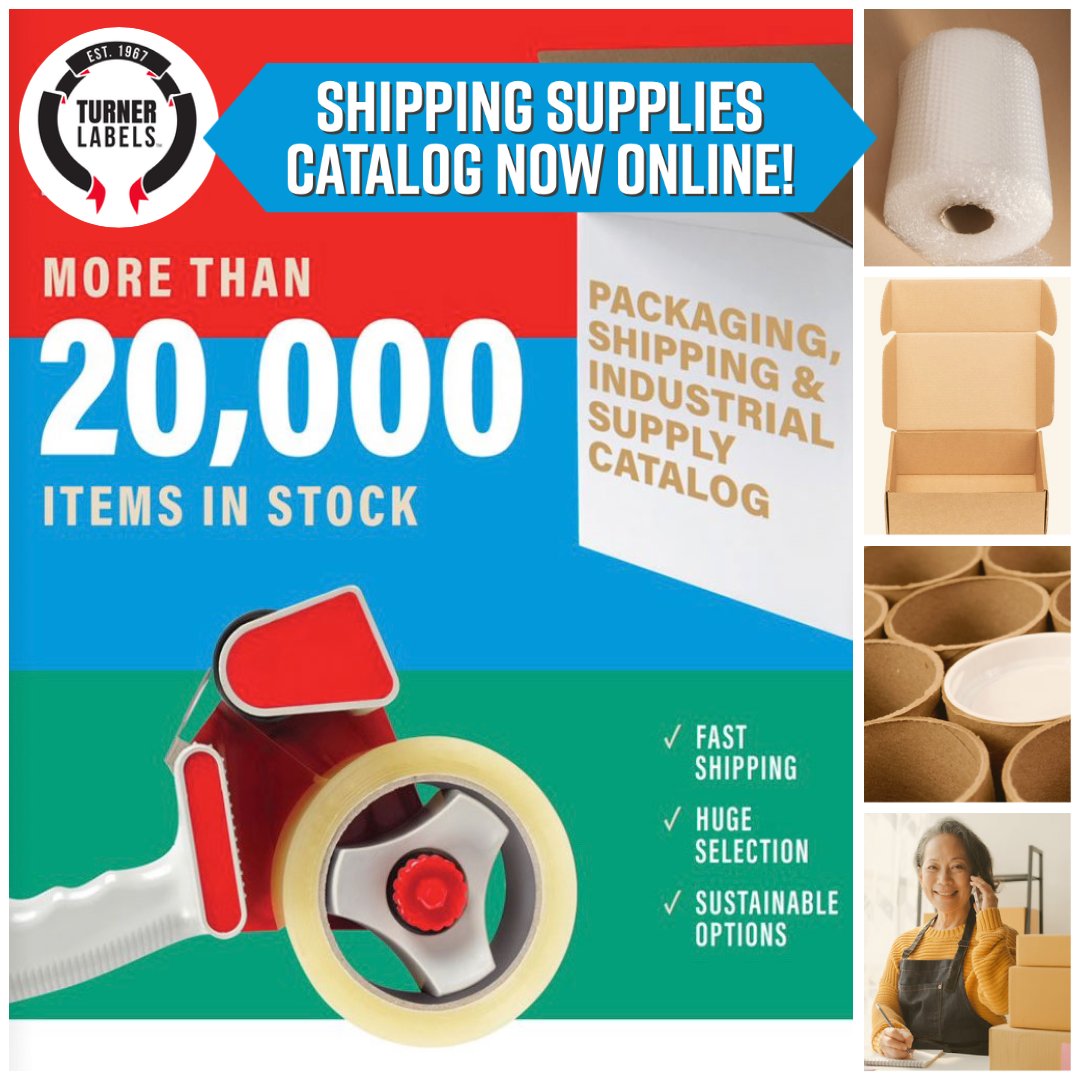 Our Shipping Supplies Catalog is now available Online!😎 Check it out here: turnerlabels.com/services/shipp…
#shippingsupplies #industrialsupplies #TurnerLabels