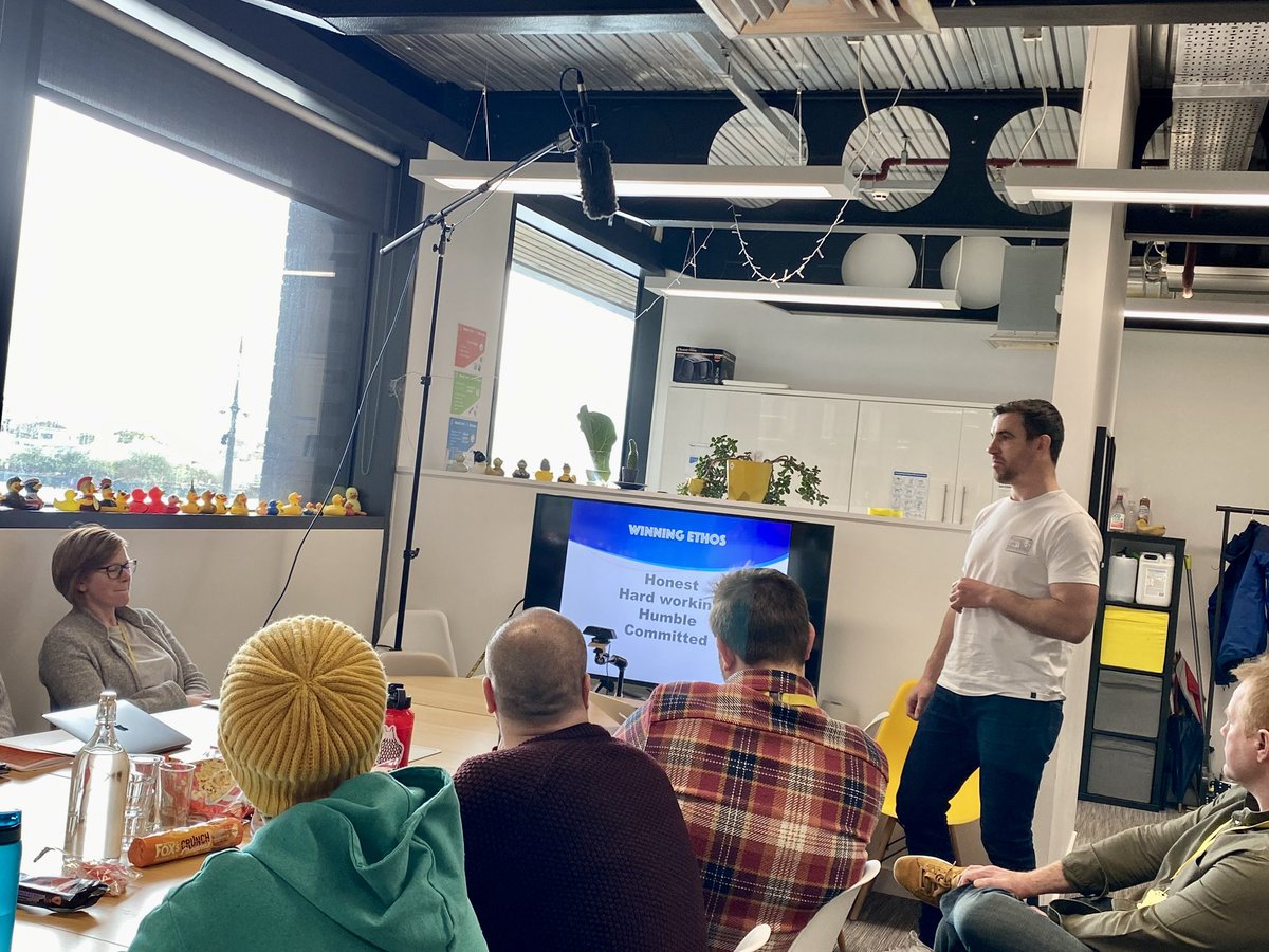 fuzzyduckcreate's tweet photo. Fantastic to welcome @TykeMc to the Duck Pond and a huge thank you for your openness and insights. Amazing parallels into teamwork, accountability and standards. #creativestudio #alwaysimproving https://t.co/JP7oeZUo5s