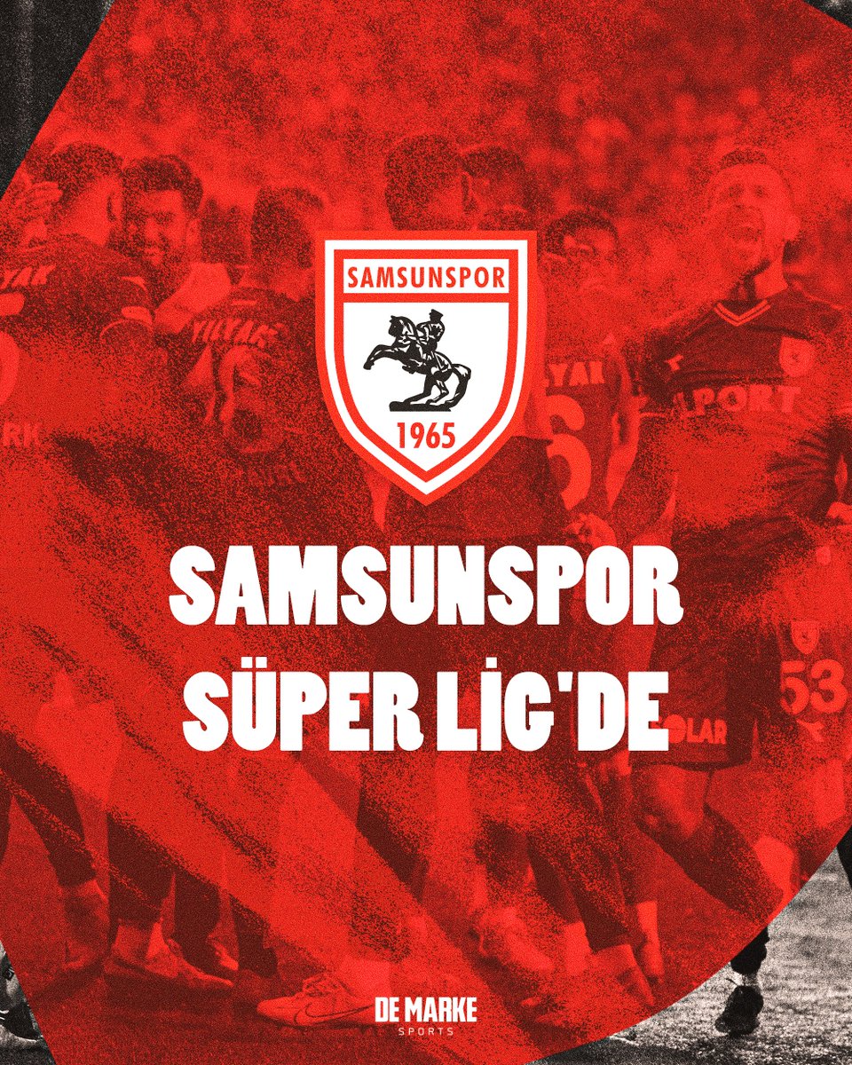 demarkesports's tweet photo. Ş A M P İ Y O N 🔴⚪

Samsunspor, Süper Lig'e geri döndü! https://t.co/8Lx1wmfUAv
