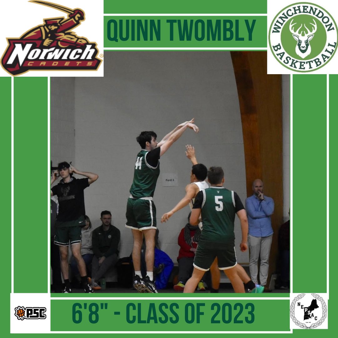 Winchendon Hoops (@winchhoops) on Twitter photo Excited to announce <a href="/qtwombly44/">Quinn Twombly</a> acceptance and commitment to further his athletic and academic career at <a href="/NorwichCadets/">Norwich Cadets</a>! <a href="/NERRHoops/">New England Recruiting Report NERRHoops</a> <a href="/NEPrepBB/">NE Prep Mens Basketball</a> <a href="/ScoutNSuit/">Jon Soch | Scout in the Suit</a> <a href="/GburyAthletics/">GHS Athletics</a> Excited to announce <a href="/qtwombly44/">Quinn Twombly</a> acceptance and commitment to further his athletic and academic career at <a href="/NorwichCadets/">Norwich Cadets</a>! <a href="/NERRHoops/">New England Recruiting Report NERRHoops</a> <a href="/NEPrepBB/">NE Prep Mens Basketball</a> <a href="/ScoutNSuit/">Jon Soch | Scout in the Suit</a> <a href="/GburyAthletics/">GHS Athletics</a>