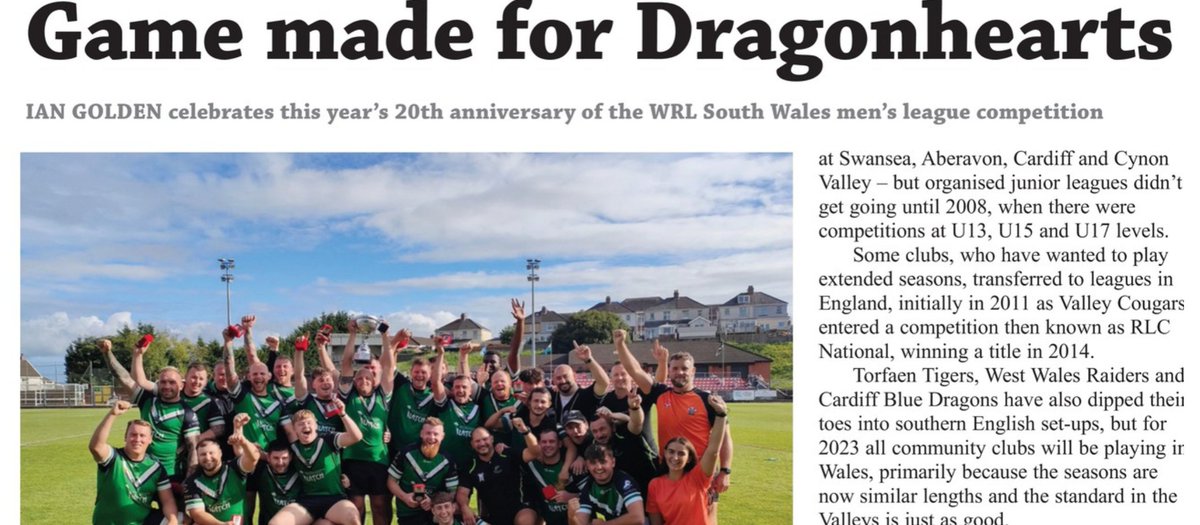 Happy @Forty20magazine Day 😁

In this month's issue I write about the 20th anniversary of the @WalesRugbyL men's league from its first meeting at the @BlueBullsRL ground to producing 27 full #Cymrurl @IntRL players.

Out now online or shops from Friday. shop.exacteditions.com/forty20