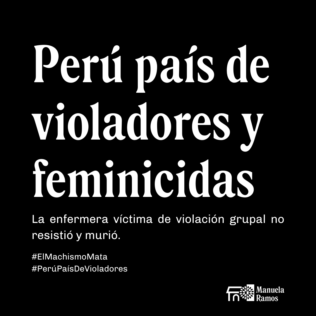 La enfermera víctima de violación grupal en Ayaviri (Puno) falleció tras sufrir durante días por el violento crimen en su contra. Exigimos la máxima sanción para los feminicidas. 1/2
#ElMachismoMata
#PerúPaísDeVioladores