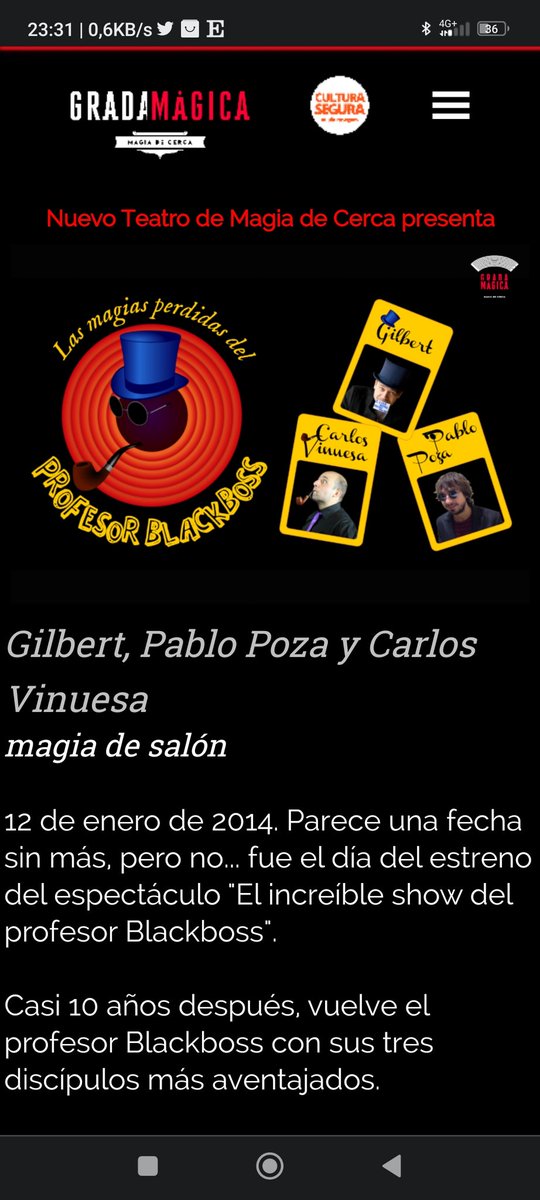 Anímate a ir a ver buena magia el sábado 15 de abril a las 20:30, no lo olvidarás, vente con tu gente 😉😘
Info y entradas aquí: gradamagica.com/es/blackboss.p…
