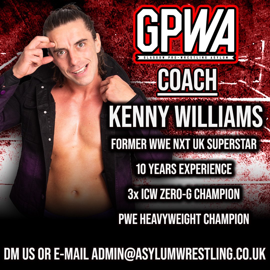 GPWA Wrestling School (@gpwasylum) on Twitter photo Announcing our newest GPWA Coach, <a href="/KennyWilliamsUK/">Kenny Williams</a>!
Kenny brings years of expertise, working at the highest level, and will be a huge asset in developing the future of Scottish wrestling.
Get in touch to start your journey in professional wrestling at GPWA! Announcing our newest GPWA Coach, <a href="/KennyWilliamsUK/">Kenny Williams</a>!
Kenny brings years of expertise, working at the highest level, and will be a huge asset in developing the future of Scottish wrestling.
Get in touch to start your journey in professional wrestling at GPWA!