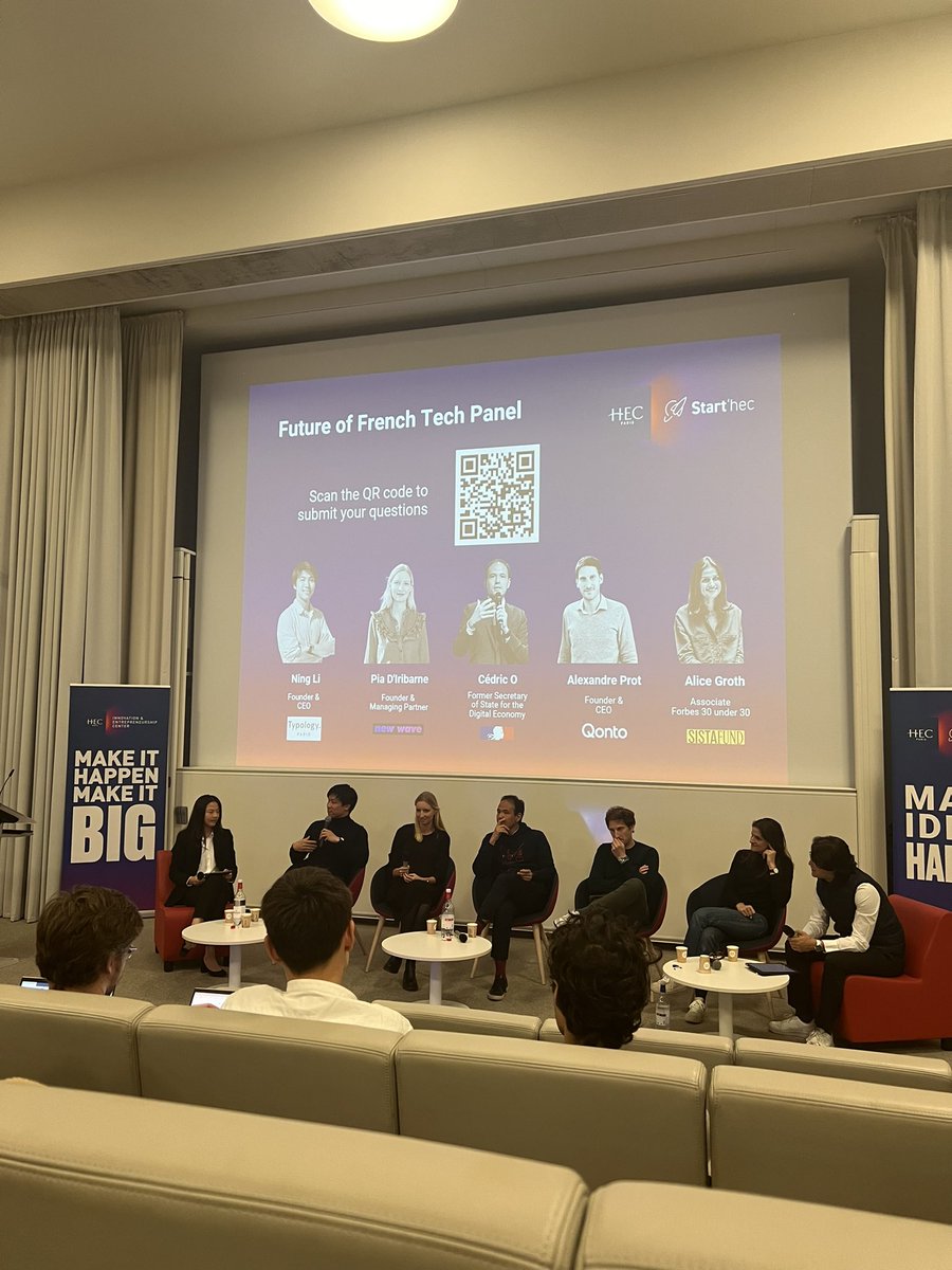 Alix Poncet (@alixponcet) on Twitter photo Conférence à <a href="/HECParis/">HEC Paris Business School</a> sur la compétitivité de l’écosystème #FrenchTech, organisé par <a href="/Start_HEC/">Start'HEC</a>
Merci à <a href="/cedric_o/">Cédric O</a>, <a href="/alice_groth/">Alice Groth</a>, <a href="/piadiri/">Pia d'Iribarne</a>, <a href="/alex_prot/">Alex Prot</a> & <a href="/madebyning/">Ning Li</a> pour ce moment d’échange instructif. Conférence à <a href="/HECParis/">HEC Paris Business School</a> sur la compétitivité de l’écosystème #FrenchTech, organisé par <a href="/Start_HEC/">Start'HEC</a>
Merci à <a href="/cedric_o/">Cédric O</a>, <a href="/alice_groth/">Alice Groth</a>, <a href="/piadiri/">Pia d'Iribarne</a>, <a href="/alex_prot/">Alex Prot</a> & <a href="/madebyning/">Ning Li</a> pour ce moment d’échange instructif.