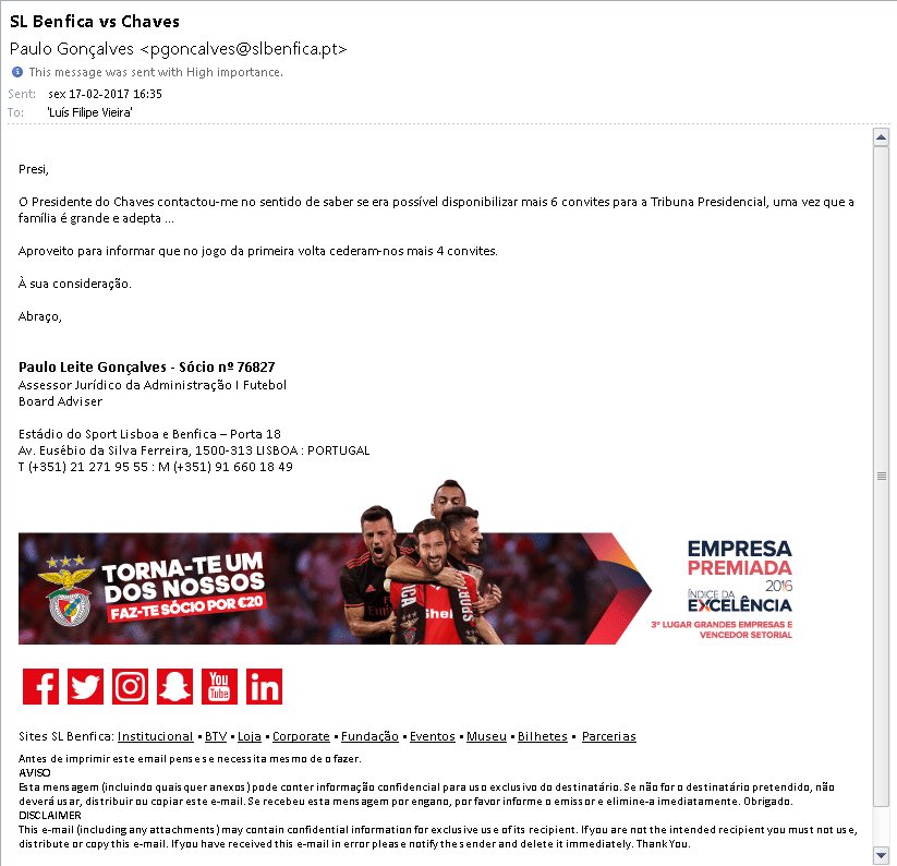 Estes 2 e-mails merecem destaque especial esta semana #Benficagate