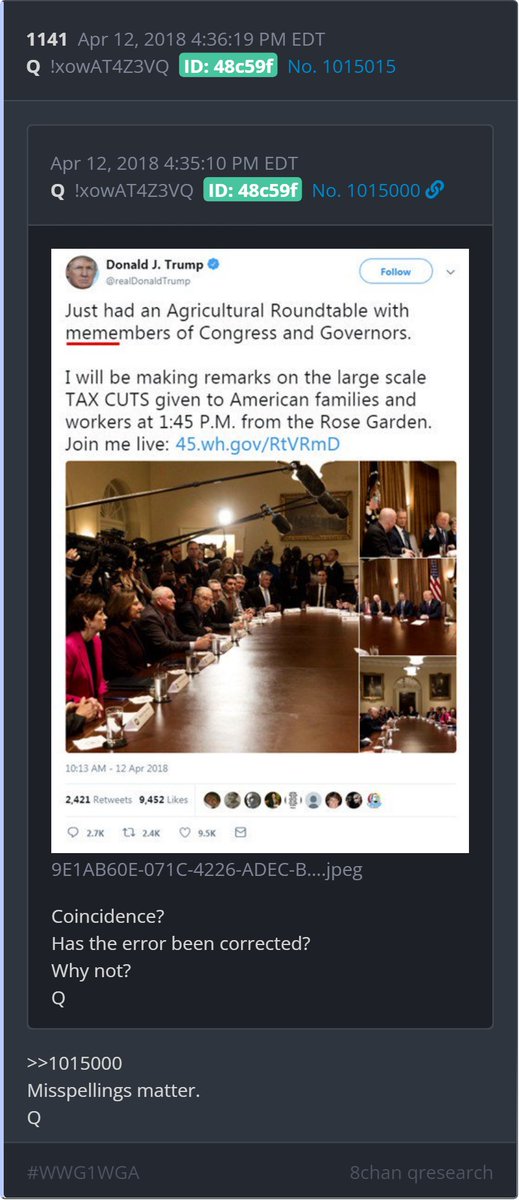 Kimberlyrja8's tweet photo. IOWA TS on this tweet is 11:41. See drop 1141 - Grassley's in it. Also a delta TODAY
#MEMESREADY
Also, a Capital Q in Quite.
#cornwatch #soybeanwatch
@17ThankQ @AwakenedOutlaw @RealBenGhost @Allenma15086871 @jessioa5 https://t.co/RvUZe1RgW1
