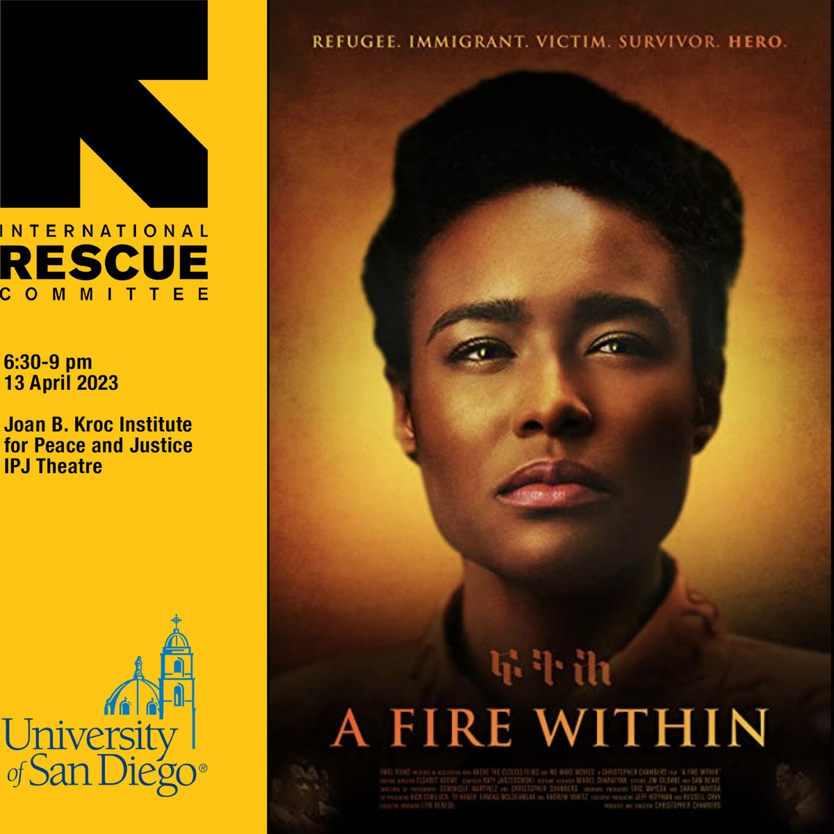 USD_MSHA's tweet image. Don't forget! Tomorrow at 6:30pm, @uofsandiego  hosts the first night of the @ircsandiego's annual Refugee Film Festival. The film screening of A Fire Within, directed by @TheChambaz, will be accompanied by expert speakers.

Learn more &amp;amp; buy tickets here:hubs.ly/Q01KVBZb0