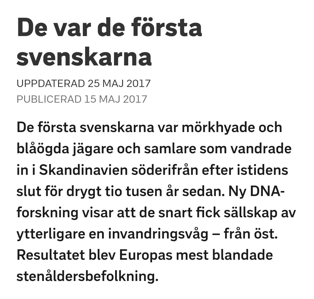 rashidxmusa's tweet photo. Apropå diskussionen om svenskhet vem som betraktas som svensk. Forskningen har sagt sitt. De första svenskarna såg mer ut som mig än din local rasse. Så när rassetwitter hatar på svarta så hatar de också på deras förfäder. #wemadeyou https://t.co/Vky5p3GWi2
