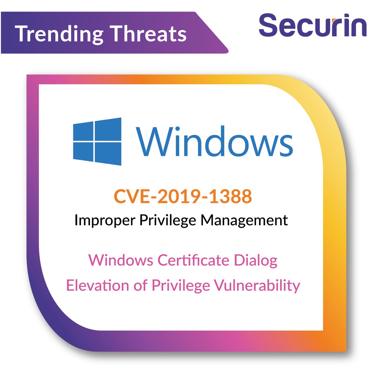 securin_inc's tweet image. Securin analysts warned of the likelihood of CVE-2019-1388 exploitation 693 days before CISA added it to the KEV catalog.
Download our reports for more insights - zurl.co/u5ms?utm_sourc…
#StopRansomware #predictiveinsights #Microsoft #Windows #DHSCISA #CISAKEV #kevcatalog