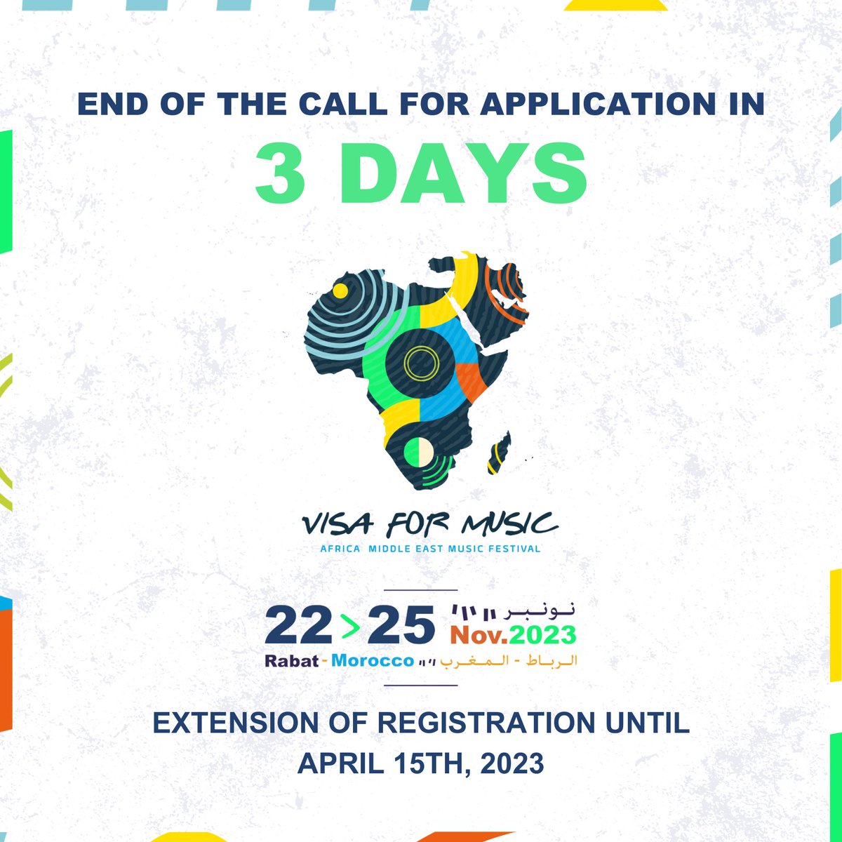 VisaForMusic's tweet photo. 🚨 WARNING ! The extension for the application procedure closes in 3 DAYS 🚨
Last days to complete the application form for Visa for Music 2023 !
🗓DEADLINE: 15th April, 2023
✍️ APPLY HERE:
https://t.co/cXHICdGSaz
#music #festival #VFM23 #visaformusic https://t.co/eZkS80G3bl