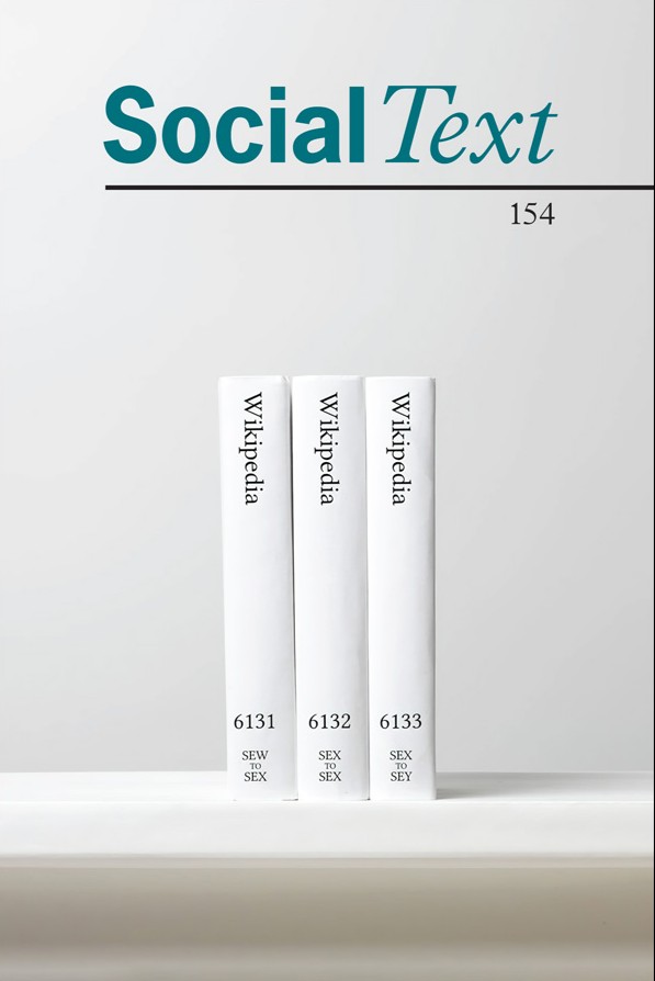 Duke University Press (@dukepress) on Twitter photo Social Text 154 is now online! Read Michael Mandiberg's article, "Wikipedia's Race and Ethnicity Gap and the Unverifiability of Whiteness," freely available through September: ow.ly/5jGQ50NHhQE
<a href="/STCollective/">Social Text Journal</a> <a href="/mandiberg/">Michael Mandiberg</a> Social Text 154 is now online! Read Michael Mandiberg's article, "Wikipedia's Race and Ethnicity Gap and the Unverifiability of Whiteness," freely available through September: ow.ly/5jGQ50NHhQE
<a href="/STCollective/">Social Text Journal</a> <a href="/mandiberg/">Michael Mandiberg</a>