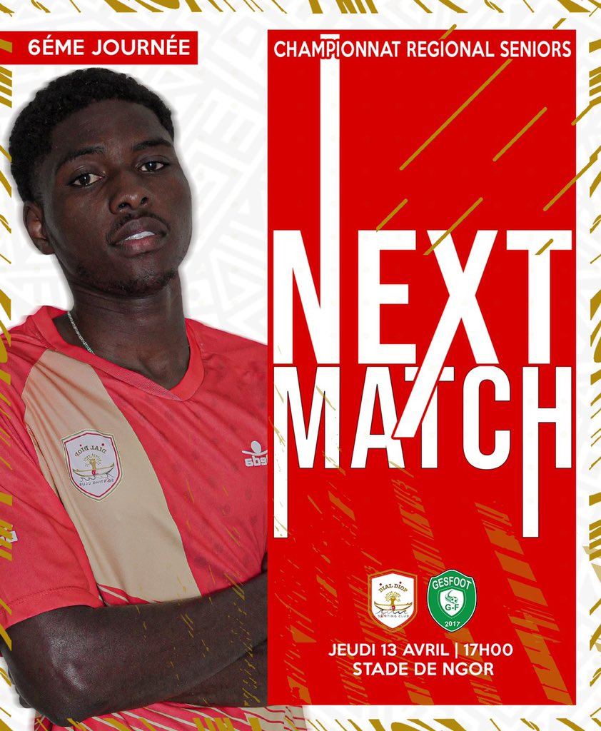 dialdiopoff's tweet photo. NEXT MATCH

🚩 CHAMPIONNAT REGIONAL SENIOR
⚽️ Dial Diop - Pegasus
🗓 Jeudi 13 Avril
⌚️17H00
🏟 Stade de Ngor

🔴DDSC🟡

#dialdiop #lspf #soccer #competition #fsf #seniors https://t.co/O6Th0ASU74