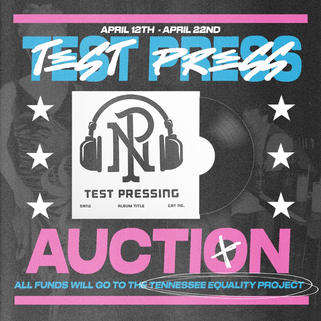 From April 12-22, we’re holding another test press auction online to benefit the Tennessee Equality Project! Start bidding now with the link below

ebay.com/usr/purenoiser…