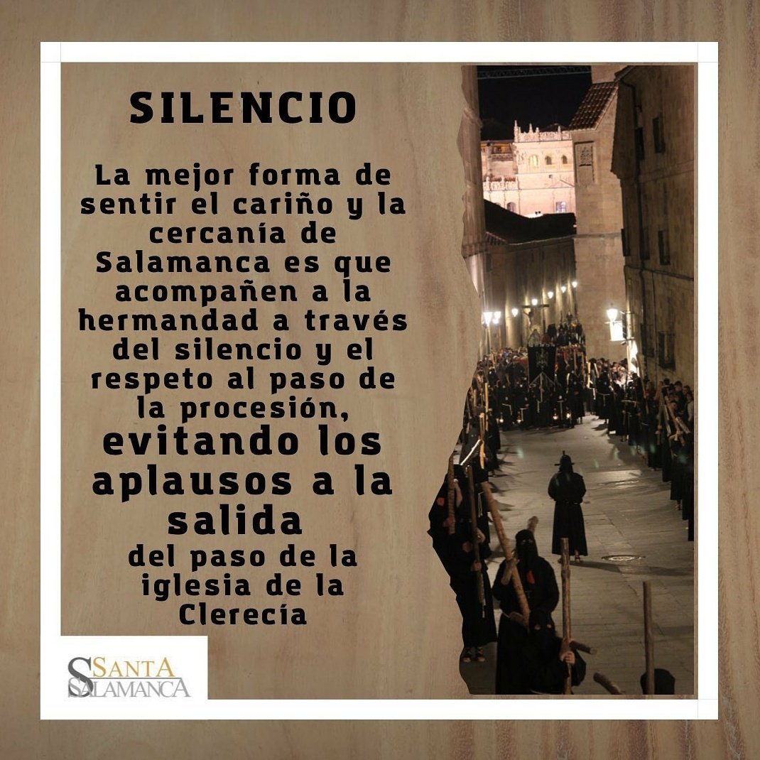 La única interacción público-procesión es la mirada atenta de unos y el paso lento y rítmico de otros. Sólo algún aplauso muy concreto puede romper esta armonía. Algunas cofradías tratan de evitarlos mediante publicaciones como esta.