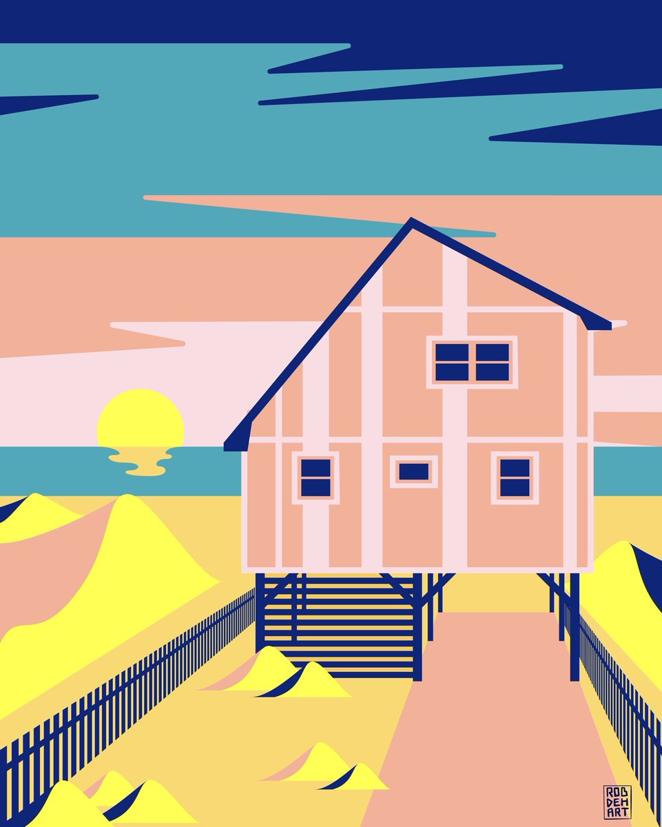 #illustration #illustrator #illustratorsofinstagram #art #design #vector #vectorart #vectorillustration #architecturalillustration #architecture #building #beach #sunrise #beachhouse #summer #summertime