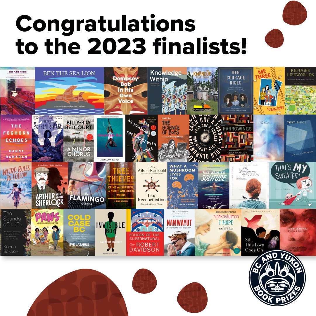 We're excited to announce the shortlists for the 2023 BC and Yukon Book Prizes! With so many amazing books submitted, it was hard year for our jurors to narrow it down. Congratulations to all the finalists! For all the shortlisted titles visit: bcyukonbookprizes.com/winners-finali…