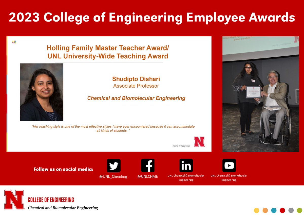 UNL Chemical & Biomolecular Engineering (@unl_chemeng) on Twitter photo Congratulations to Dr. Shudipto Dishari for receiving the Holling Family Master Teacher Award and the UNL University-Wide Teaching Award! Thank you for your contributions to the department, and the work you do to teach the next generation of chemical engineers! <a href="/KonikaDishari/">Shudipto Dishari</a> Congratulations to Dr. Shudipto Dishari for receiving the Holling Family Master Teacher Award and the UNL University-Wide Teaching Award! Thank you for your contributions to the department, and the work you do to teach the next generation of chemical engineers! <a href="/KonikaDishari/">Shudipto Dishari</a>
