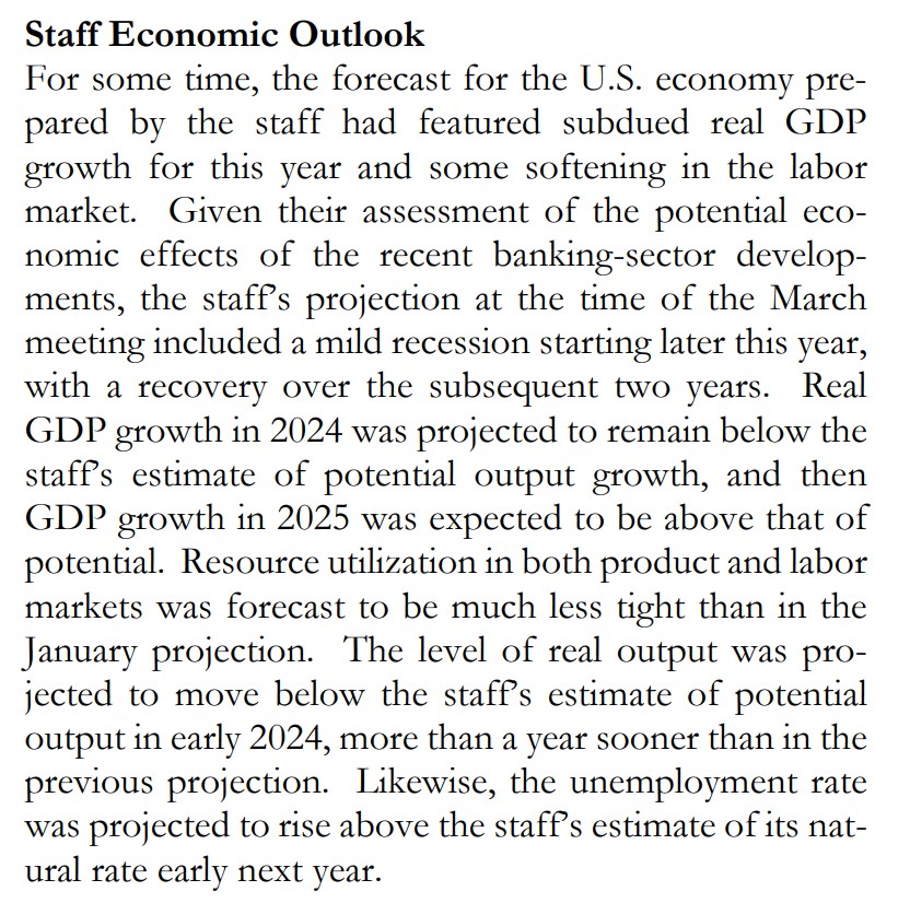 elerianm's tweet image. Two notable aspects in these #Fed minutes:
It seems that the #FOMC could have returned to a 50 bps hike and taken the rates' path higher were it not for the #banking tremors; and
The staff's assessment of the impact on the #economy is more worrisome than Chair Powell's comments.