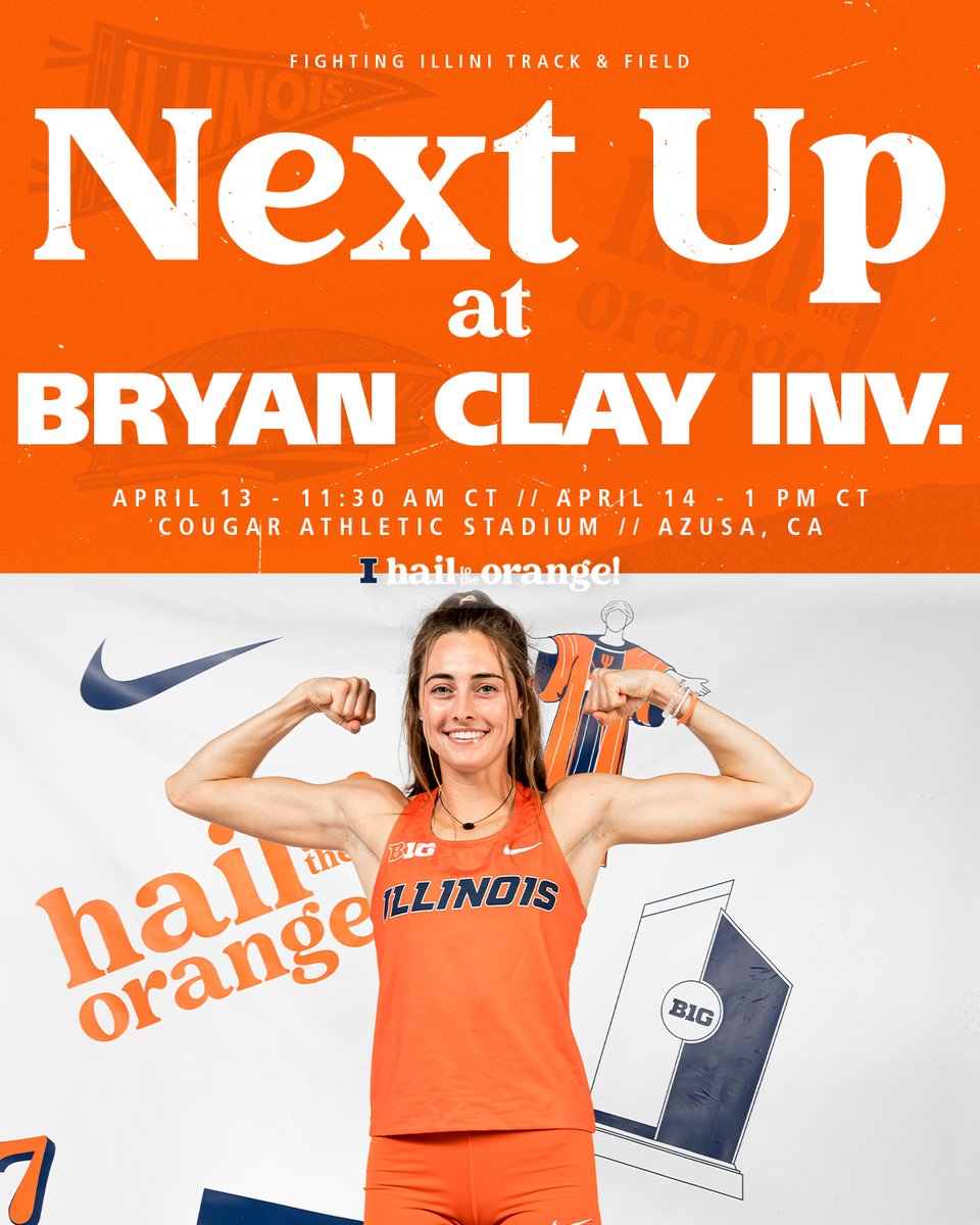 IlliniTrackXC's tweet photo. Danni begins her heptathlon at Bryan Clay tomorrow 🟠🔵

Live Stats >> https://t.co/Y3Aqzw4IoT

#Illini I #HTTO I @dannisto91 https://t.co/k3ES0nvNnl