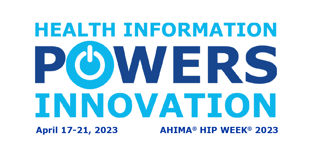 AHIMAResources's tweet photo. AHIMA® HIP WEEK® 2023 is Quickly Approaching. Enjoy Tips &amp; Tools to Help You Prepare!

Visit the AHIMA HIP WEEK 2023 website to download the toolkit items to help make your HIP WEEK event at your workplace – in person or virtual – a success! 
https://t.co/EaN4AEJnrU
#HIPWeek23 https://t.co/MZ2BChRFCV