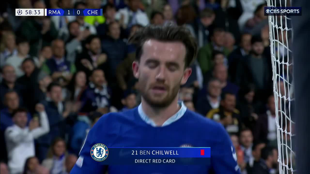 A STRAIGHT red card for Ben Chilwell. 😲”