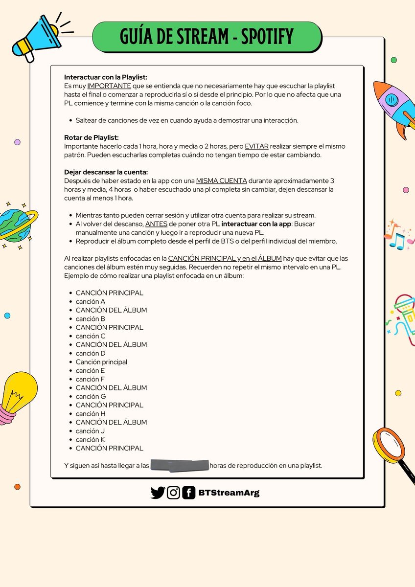 BTStreamArg's tweet photo. ARMY les volvemos a dejar recomendaciones para SP💜

Actualización:
•Desactiven AUTOPLAY y AUTOMIX
•Pueden hacer PL con separación de 2, 3 y 4 canciones
•Pueden durar incluso hasta +10hs (nocturnas)
•Si van a usar +2 cuentas, sean constantes con todas ellas

@BTS_twt #BTSARMY https://t.co/5OQkUFtwFt