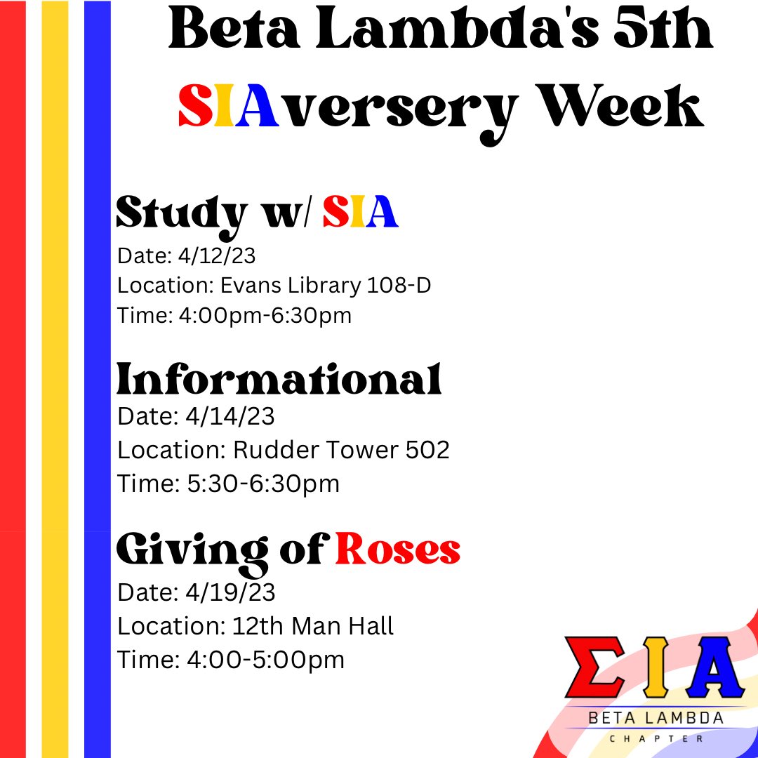 Celebrate with the Beta Lambda Chapter of Hermandad de Sigma Iota Alpha, Inc. turning 5 years old at TAMU!
