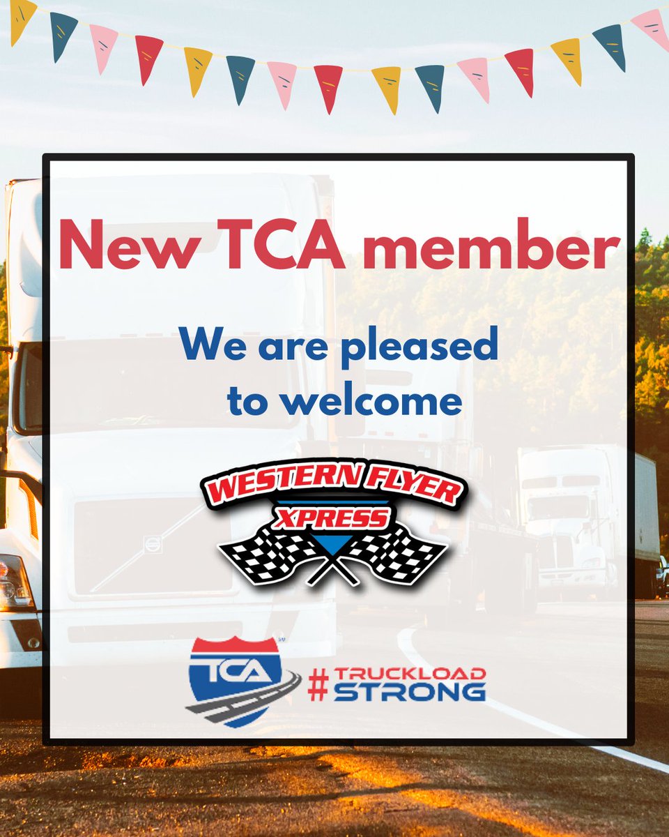 TCANews's tweet photo. We are happy to introduce our new TCA member, @driveWFX - Welcome on board! We are so excited that you've joined our growing truckload association, and we are here to serve you!
#newtcamember #truckloadstrong #tca #truckingindustry #trucks #trucking https://t.co/xH48xNhwuw