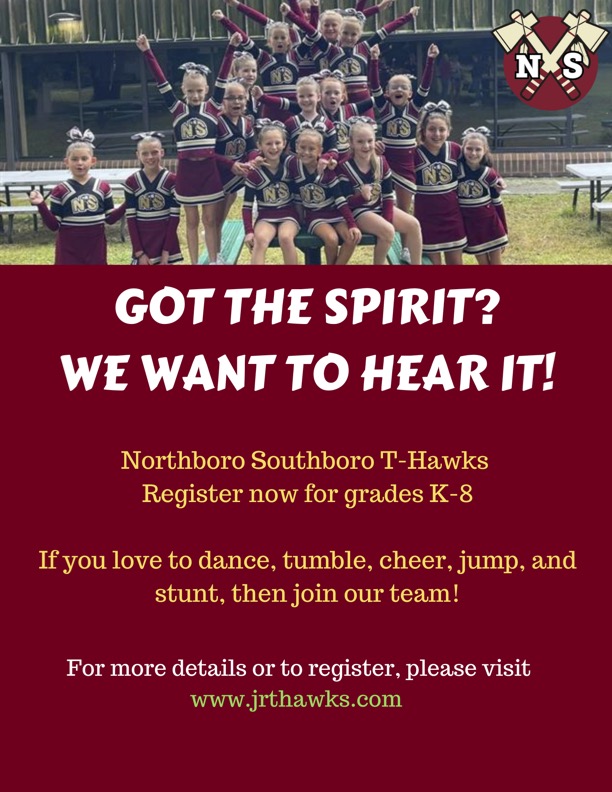 jrthawks's tweet photo. Who loves to Cheer?!! We would love for you to join our team! Sign up today! https://t.co/nlT0luCefh