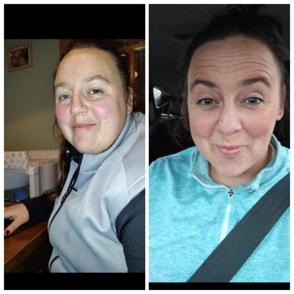 Pic left 31st December day 1😱
Unhealthy, ashamed, a sham. 
Pic right 12th April.
Healthier🥗 
How ?
Eat healthier, move more, working on my circle, keep fixing body and🧠 together cause they're not exclusive 
#keepherlit 
#daybyday
#3stonedown
#notarget
#sustainable