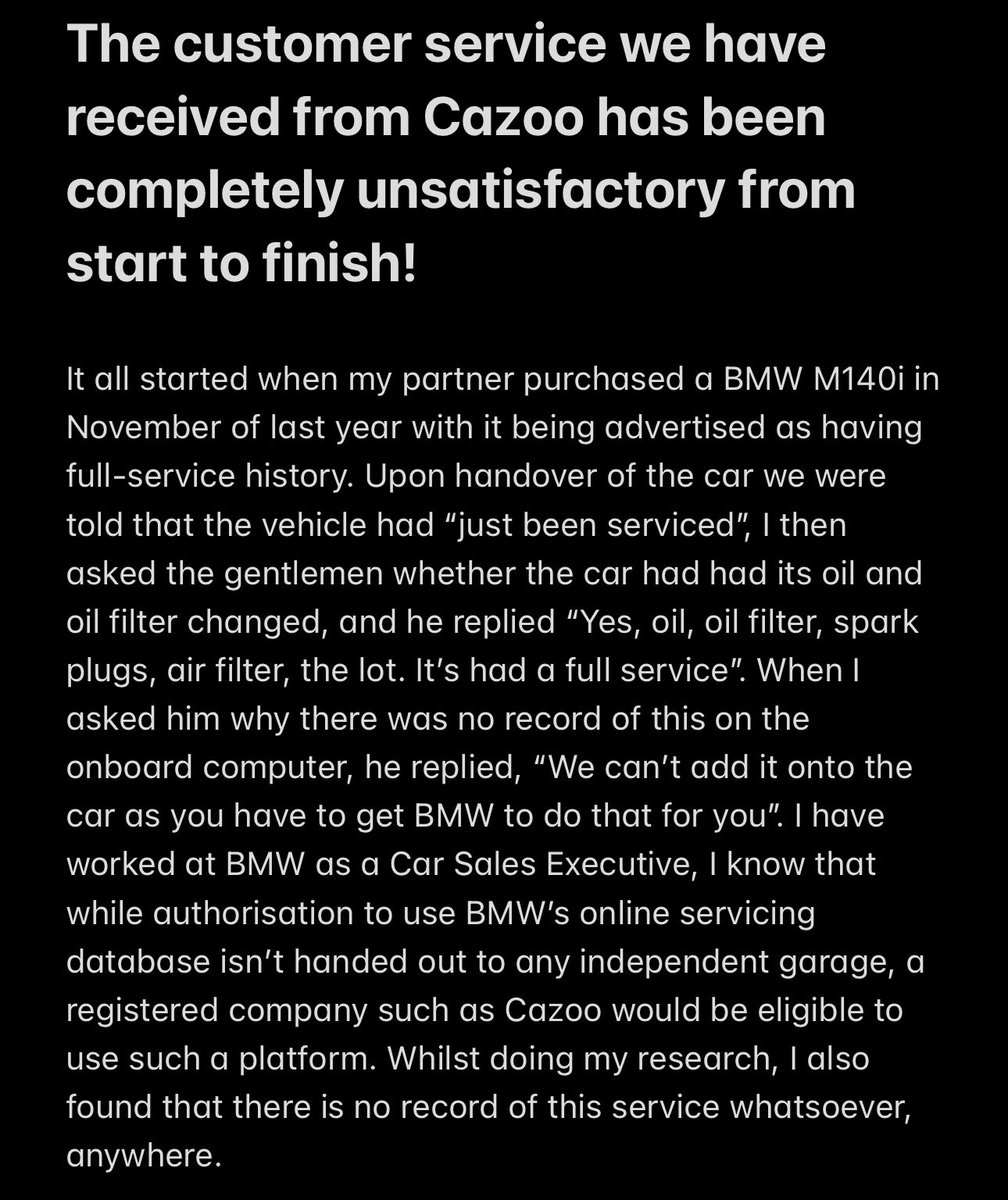 tomgaskin01's tweet photo. @CazooUK My awful experience with purchasing a car from Cazoo… https://t.co/4Ypssl8t1Y