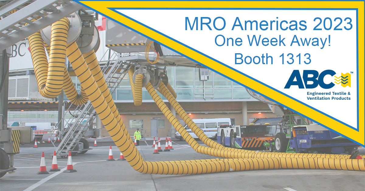 ABCIndustries1's tweet photo. MRO Americas 2023 is a week away. Stop by booth 1313 to meet members of our sales team. They will be there to help with any questions you may have on PCA ducting and lavatory hose.
https://t.co/6OH5QOQSzD

#ABCIndustries #MROAM #aviation #ventilation #engineered #textiles https://t.co/w1ZauOXaL5