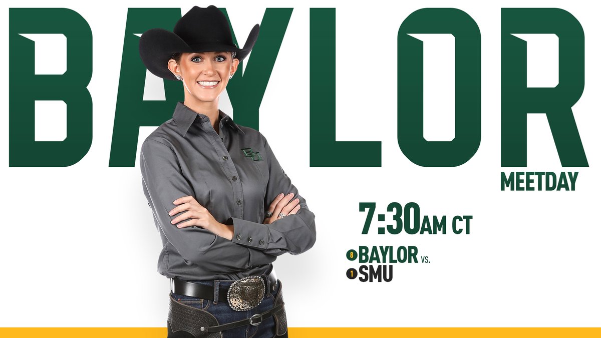 BaylorEQ's tweet image. 𝐼𝑇'𝑆 𝑵𝑨𝑻𝑰𝑶𝑵𝑨𝑳𝑺 𝑀𝐸𝐸𝑇 𝐷𝐴𝑌!

🆚 No. 1 SMU
⏰ 7:30 a.m. CT
📍 Ocala, Fla.
🏟 World Equestrian Center
📺 Horse &amp;amp; Country
📊 Live Scoring: bit.ly/41ltNq6
🏆 Championship Central: bit.ly/410JzGY

#SicEm 🐻💚💛